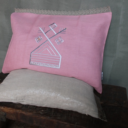 Наволочка Берегиня, постельная, розовый с серым, фото 5