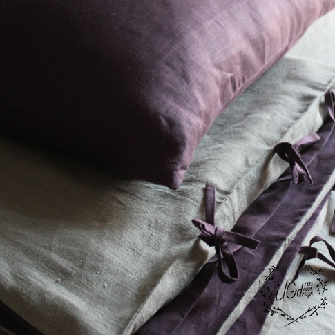 Постельное белье linen dream, фиолетовый с бежевым, фото 2
