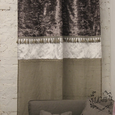 Декоративная штора-занавесь из бельгийского льна