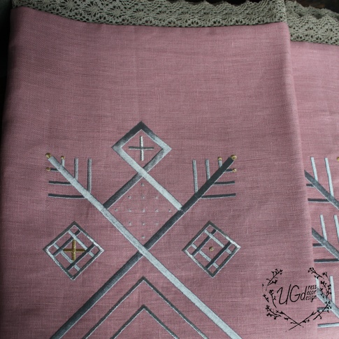 Наволочка Берегиня, постельная, розовый с серым, фото 4