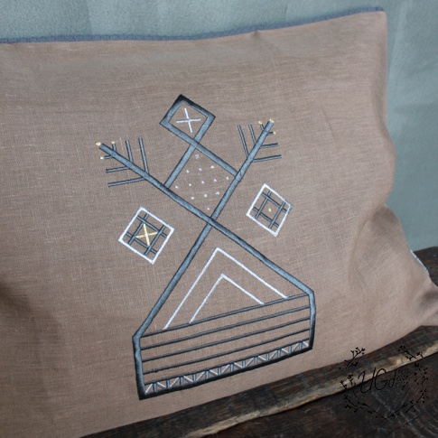 Наволочка Берегиня, постельная, бежевый хаки с графитовым , фото 3