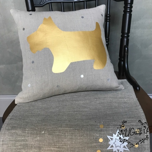 Подушка doggy, золото, дизайн №1, фото 5