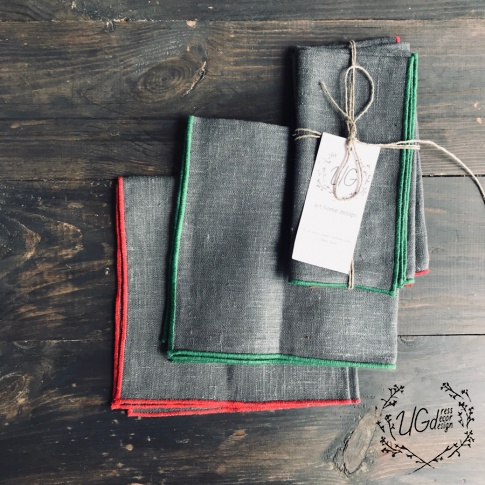 Салфетки linen dream с вышивкой (серые), фото 2