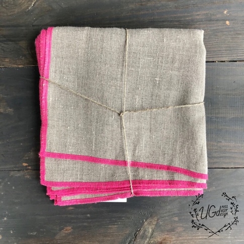 Салфетки linen dream с вышивкой (бежевые), фото 1