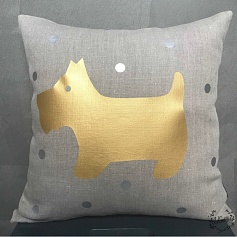 Подушка doggy, золото, дизайн №1