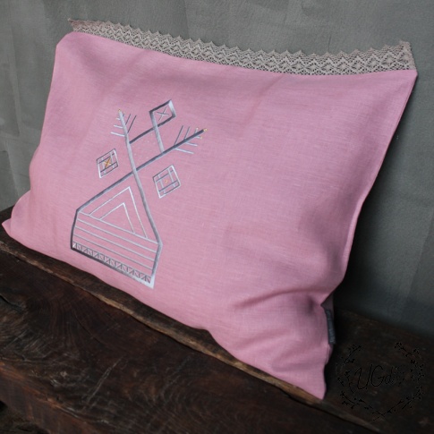 Наволочка Берегиня, постельная, розовый с серым, фото 1