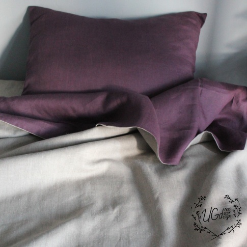 Постельное белье linen dream, фиолетовый с бежевым