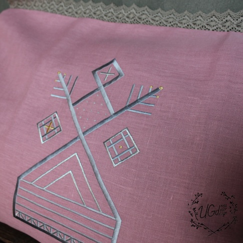Наволочка Берегиня, постельная, розовый с серым, фото 3