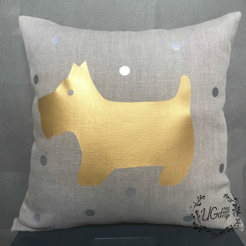 Подушка doggy, золото, дизайн №1, фото 3